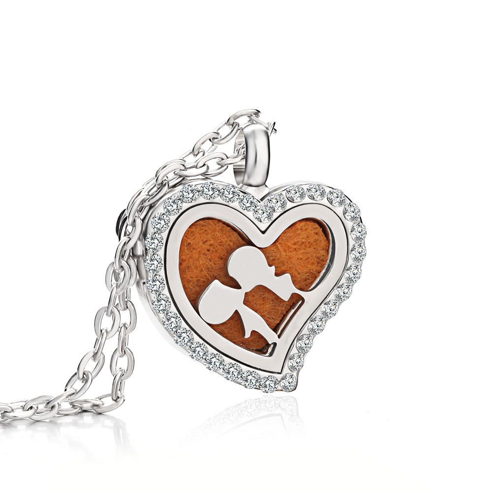 Jewelry Heart Fragrance Essential Oil Diffuser Necklace