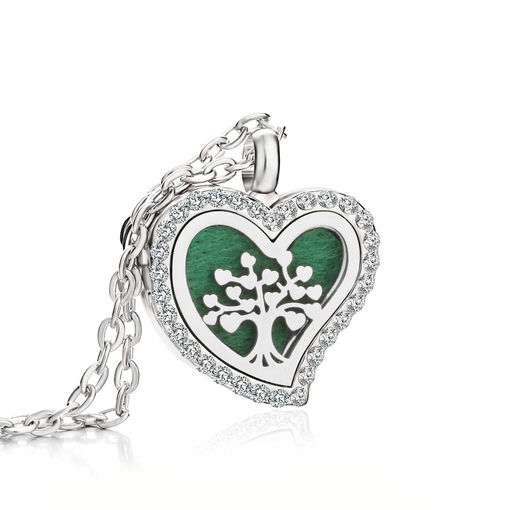 Jewelry Heart Fragrance Essential Oil Diffuser Necklace