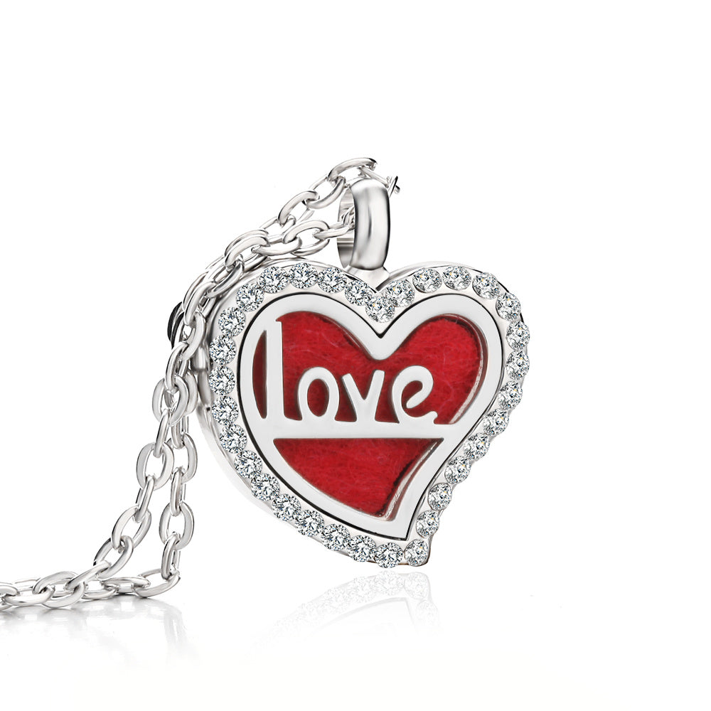 Jewelry Heart Fragrance Essential Oil Diffuser Necklace