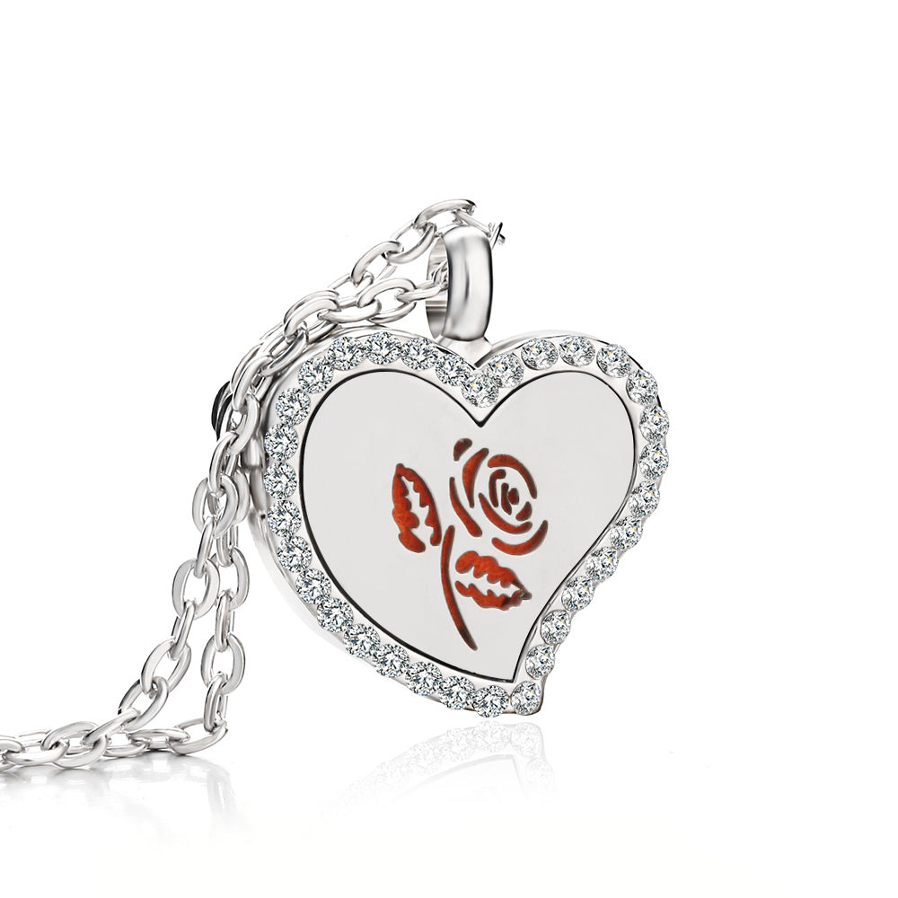 Jewelry Heart Fragrance Essential Oil Diffuser Necklace