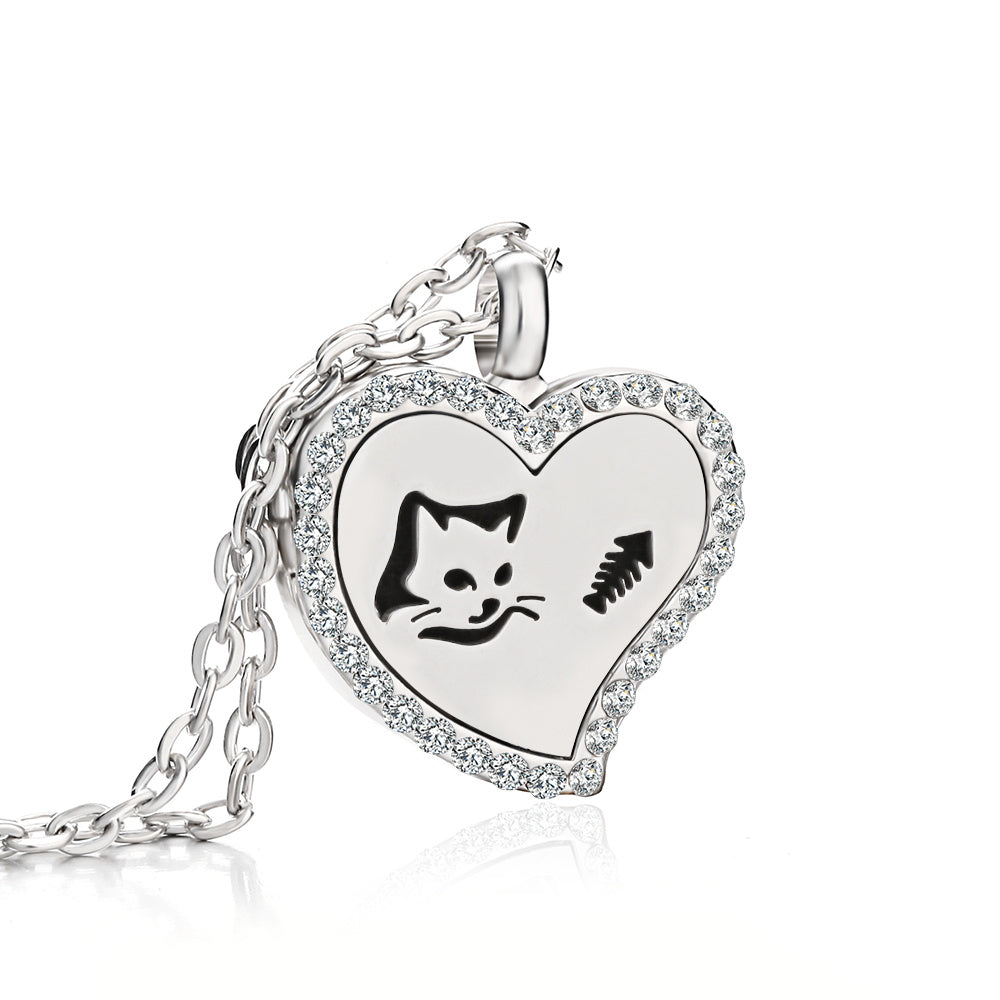 Jewelry Heart Fragrance Essential Oil Diffuser Necklace